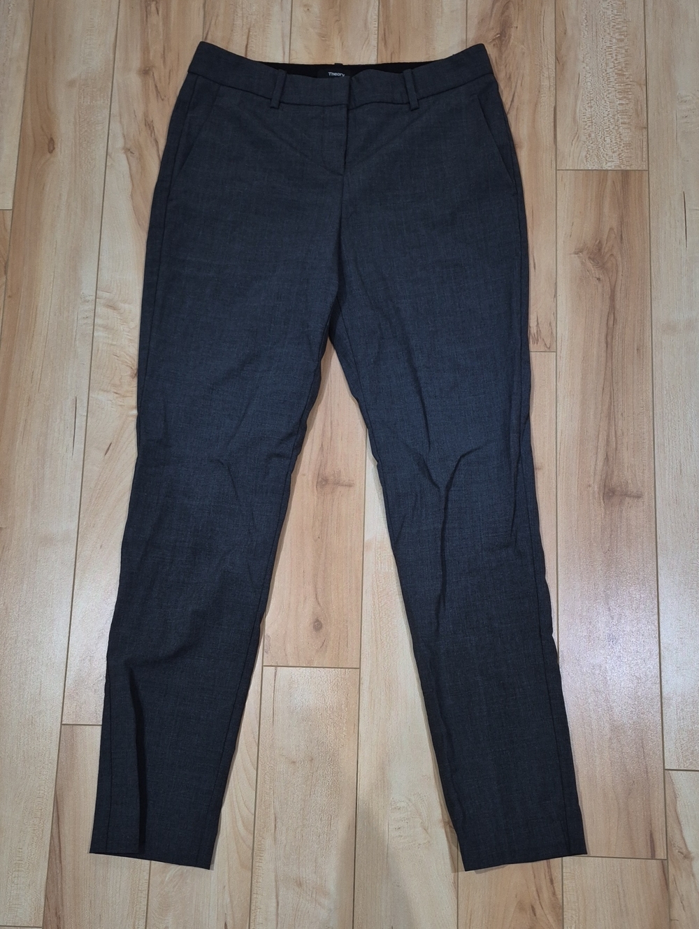 Theory Women's Size 2 Dark Charcoal Slim Dress Trousers